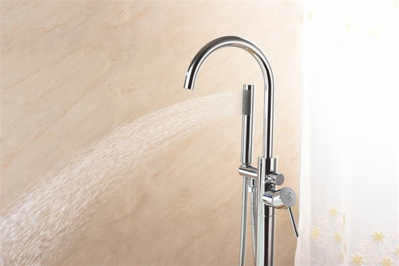 304 Stainless Steel Floor Mounted Shower Mixer Bathroom cUPC Free Standing Bath Faucet