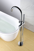 CUPC Certified Chrome High Flow Freestanding Tub Filler Bathtub Floor Brass Bathroom Faucets with Hand Shower