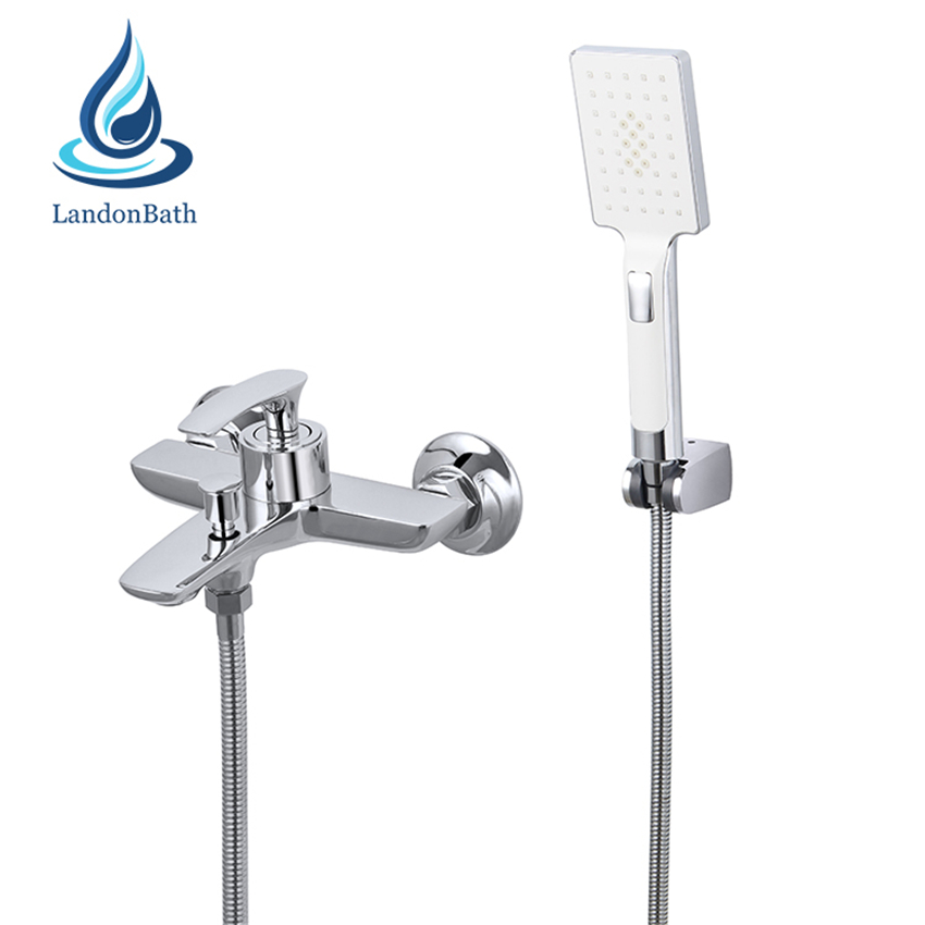 Commercial Wall Mounted Single Handle Shower Mixer Taps With Handheld Shower