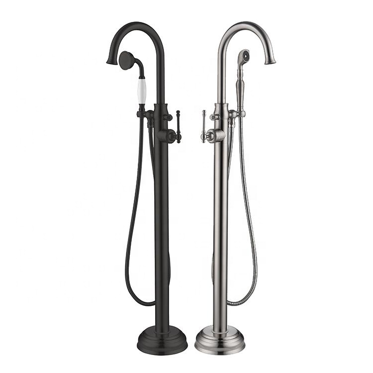 New Sanitary Free Standing Calwfoot Classic Bath Tub Mixers Tap Tubs Faucets With Hand Held Shower