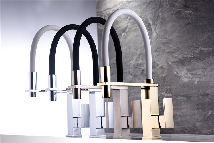Luxury Gold Pull Down Modern Kitchen Faucet