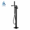 Contemporary matte black floorstanding bathtub mixer solid brass bathroom shower bath tub faucet set