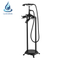 Black Faucet Freestanding Bath Floor Standing Blackfloor Tap For Bathtub Shower Tub 9" Filler Mixer Mixers Faucets