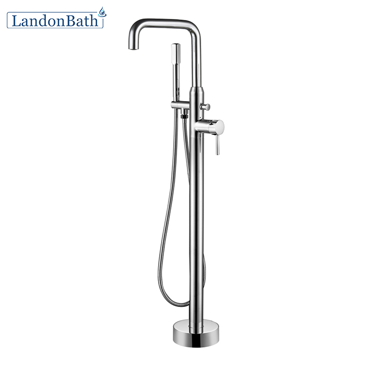 Simple Design Zinc Alloy Single Hole Floor-Mount Bathtub Faucet