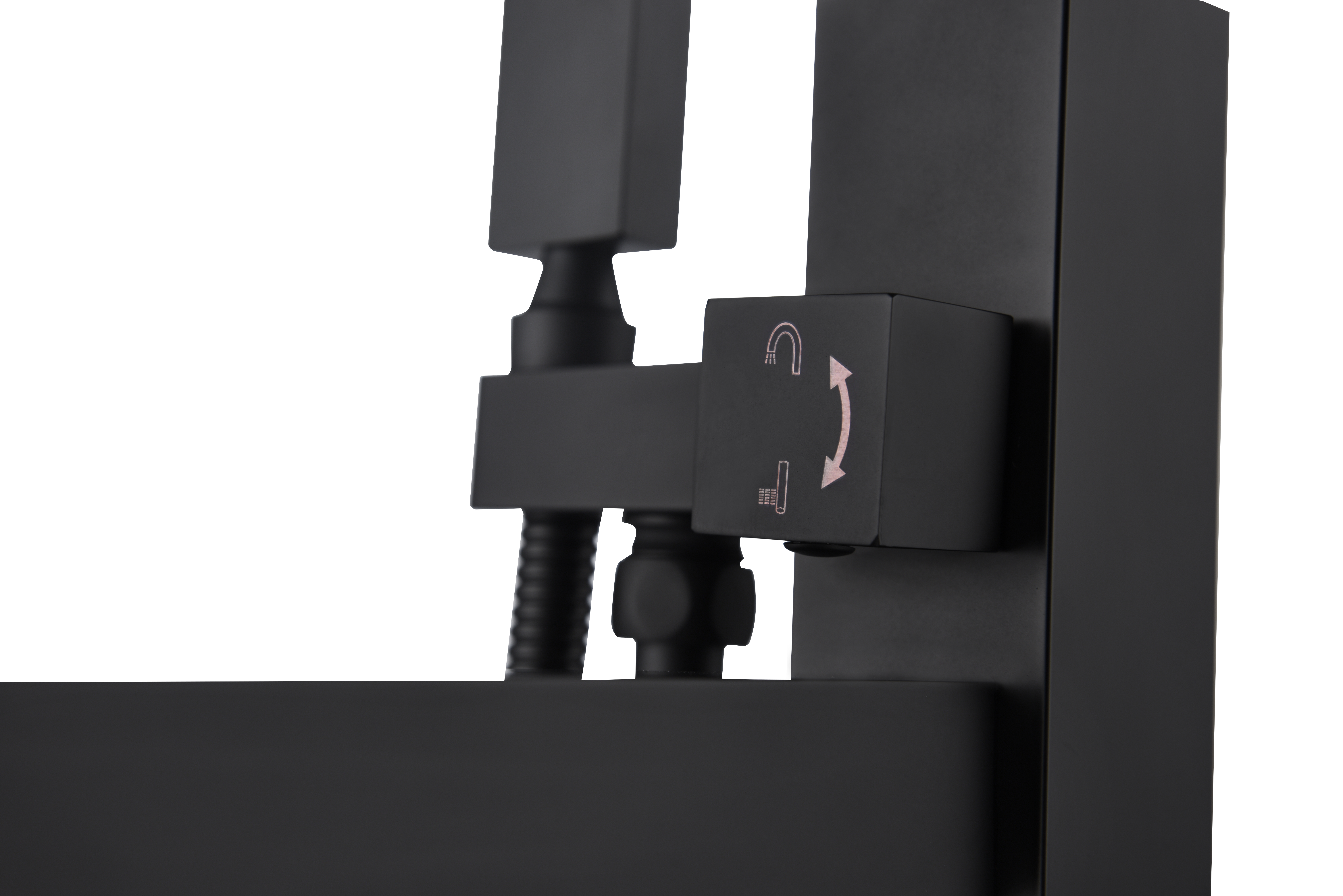 Classical White and Matt Black Square Round Sanitary Ware Faucet Tap