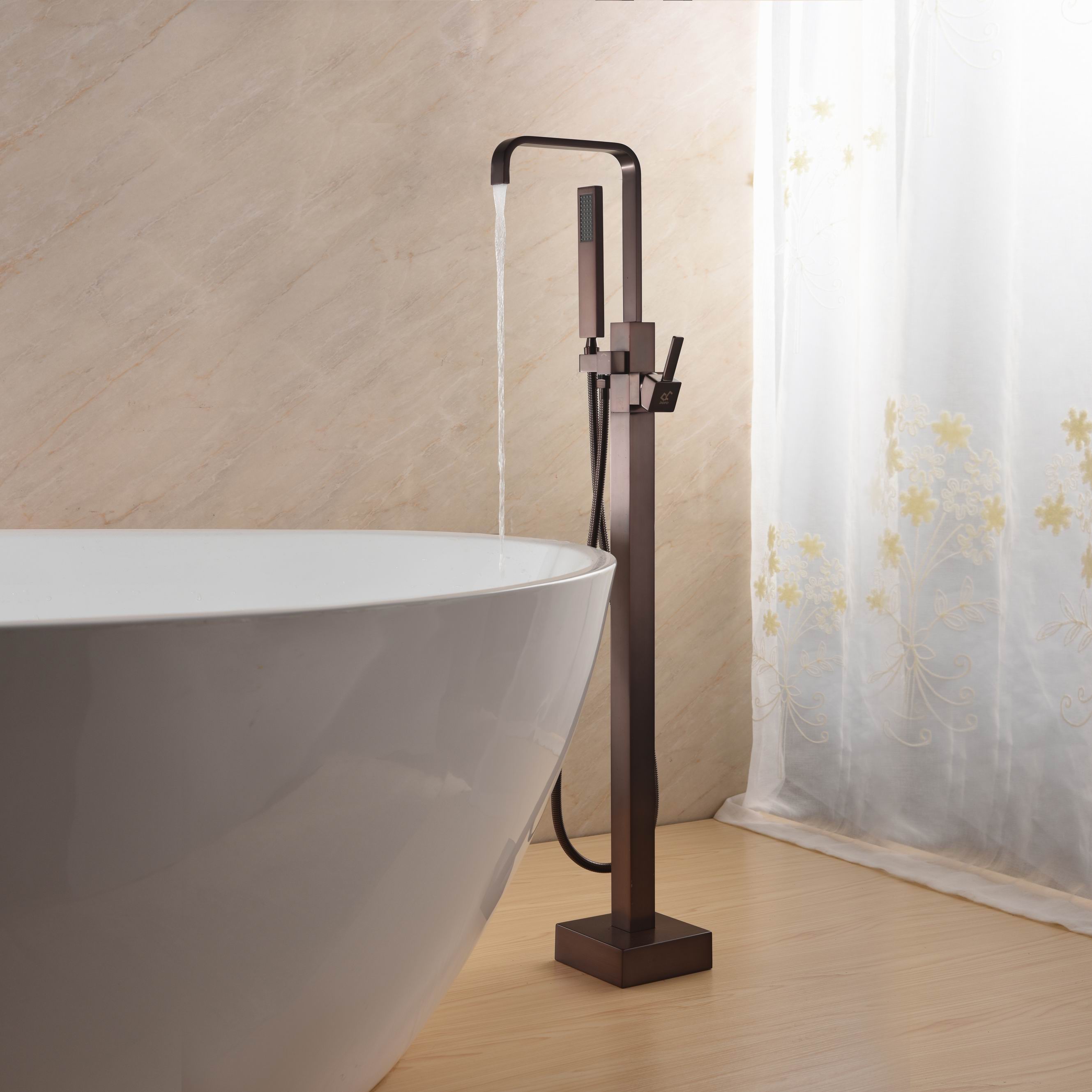 Traditional Style Floor-Mount Bathtub Faucet Single Handle