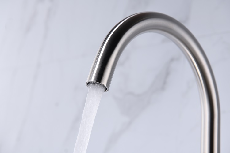 Wholesale High end 304 desk mounted long neck sink tap faucet keukenkraan stainless steel kitchen faucet with dual handle