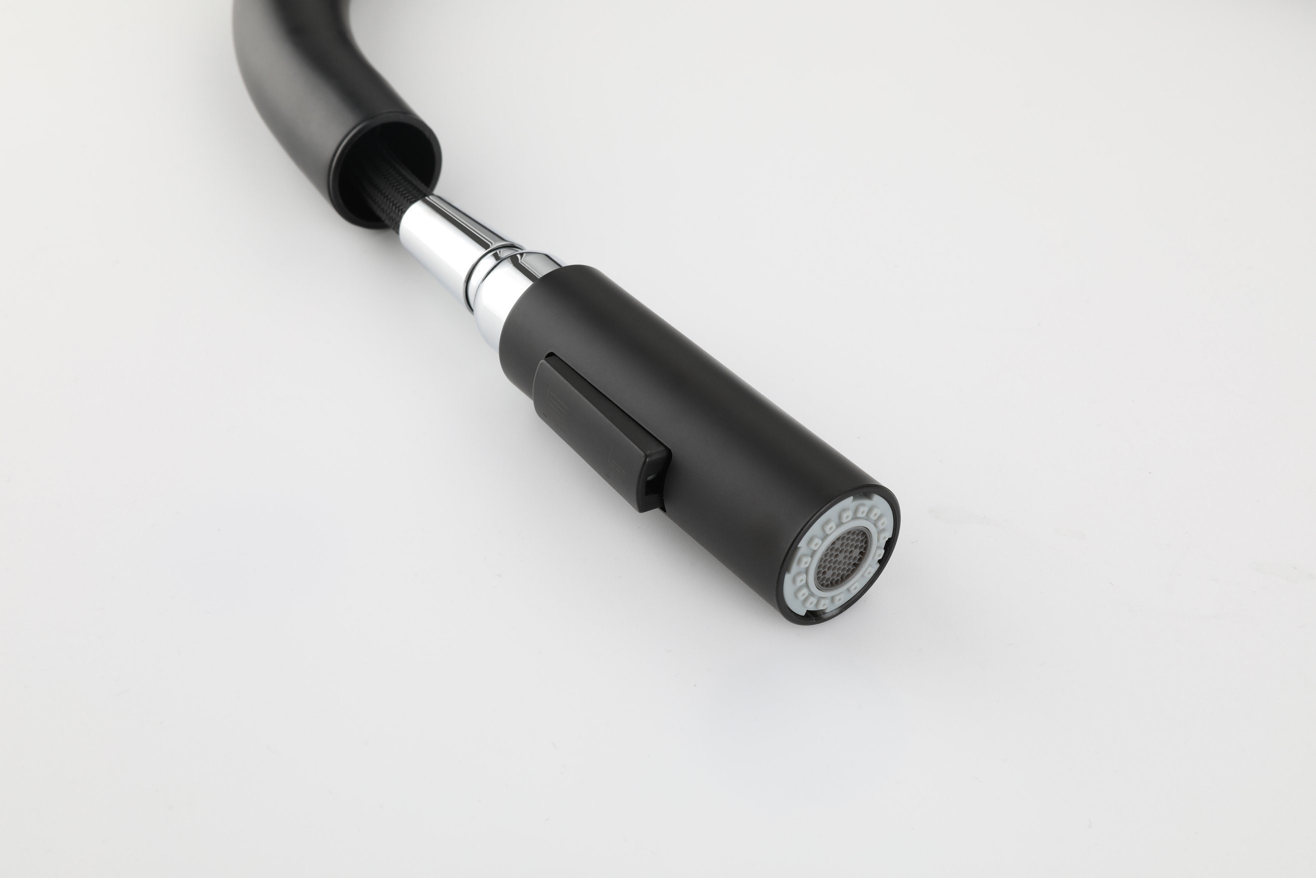 Black Color Brass Slim U Shape Spout Pull Out Kitchen Water Tap