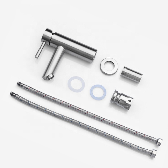 Bathroom Faucet Single Hole Stainless Steel Basin Faucet Hot Cold Water Mixer Tap