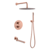 Shower Faucet Polished Copper Rose Gold Modern Bathroom Set Mixer Tap With Color Bath And Head Rose Gold Rainfall Sets