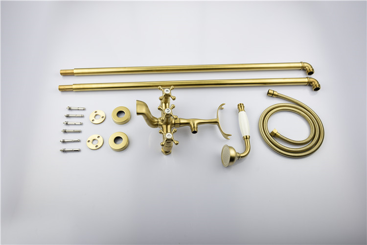 Sanitary Ware Freestanding Bathtub Brass Faucet Plated Gold