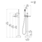 Freestanding Tub Filler Waterfall Bathtub Faucet Floor Mount Brass Bathroom Faucets with Hand Shower room