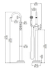 New Sanitary Free Standing Calwfoot Classic Bath Tub Mixers Tap Tubs Faucets With Hand Held Shower