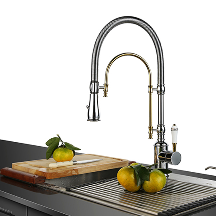 New Model Sink Drinking Water Polished Double Ceramic Handle Kitchen Faucet