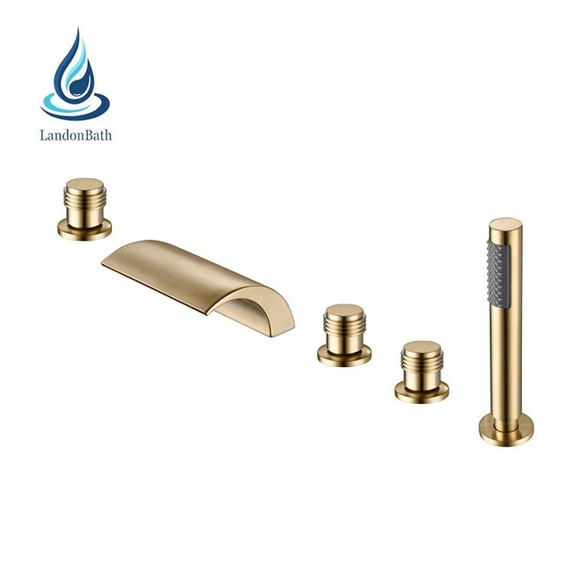 3 Three Triple Handle Tub Shower Faucet 5 Piece Bathroom Set Whirlpool Faucets Bathtub 5Pcs Bath Mixer