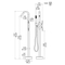 Floor Standing Tub Filler Modern Design Brass Stand Alone Double Handles Bathtub Faucet Floor Stand