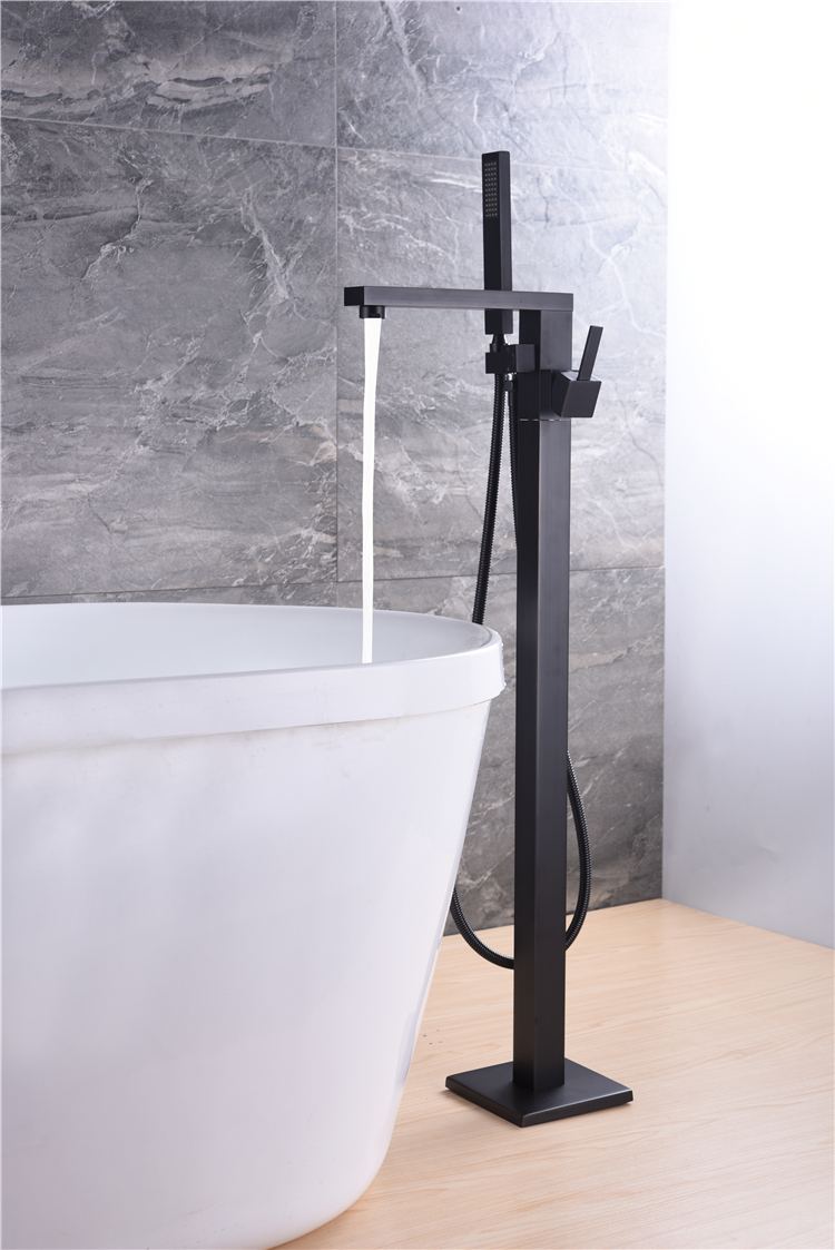 Hot factory direct floor free stand black shower faucets bathtub faucet for sale price