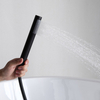Black Freestanding Contemporary Shower Faucet Floor Mounted Bathtub Mixer