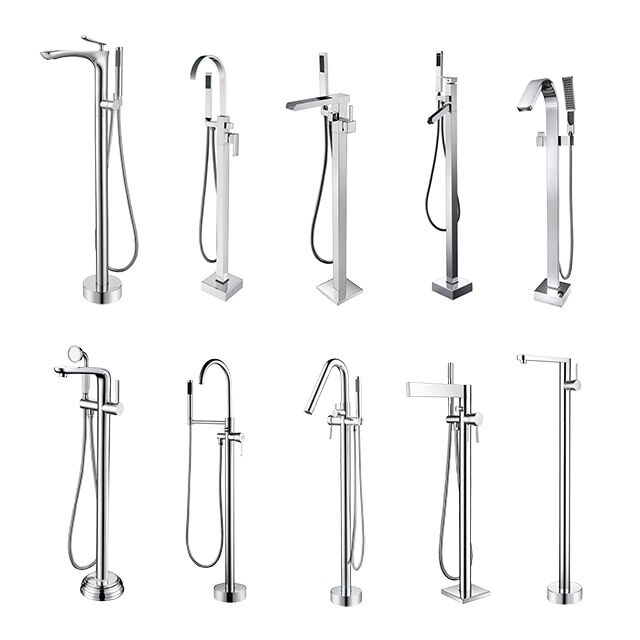 Bathroom Bath tub hot and cold shower mixer black freestanding brass bathtub faucet