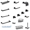 304SUS Square Bathroom Accessories Set Black 68Series