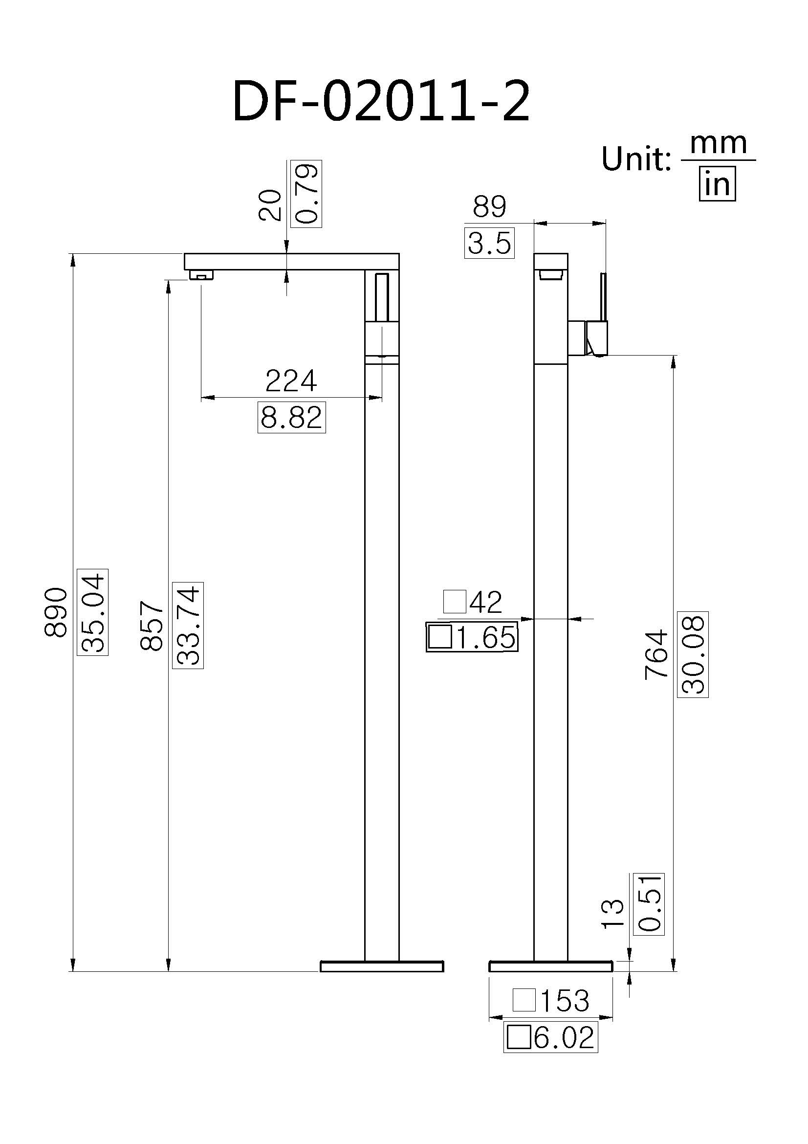 High Brass Quality Thermostatic Bath Shower