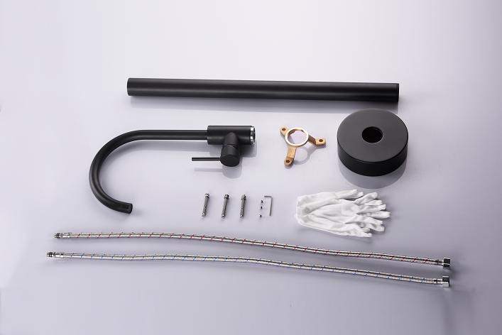 Round Matt Black Freestanding Faucet Thermostatic Bathtub Mixer