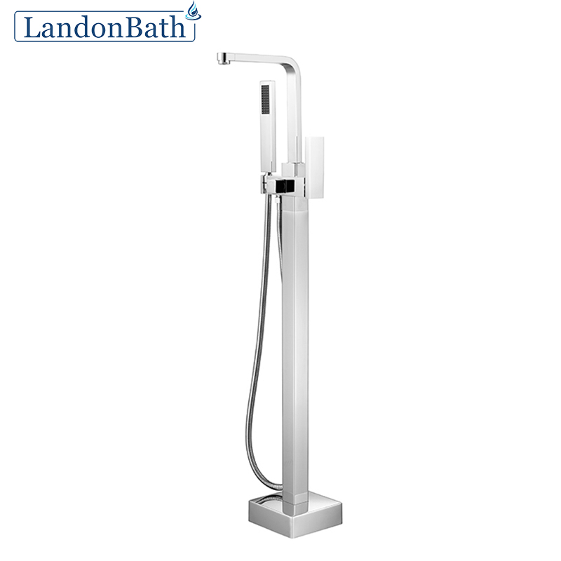 Brass High Quality Single Hole Floor-Mount Bathtub Faucet